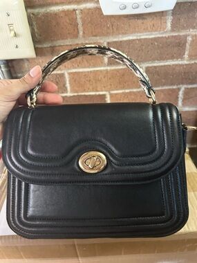 Coach Classic snake print Top-Handle Women's Bag with Gold Hardware